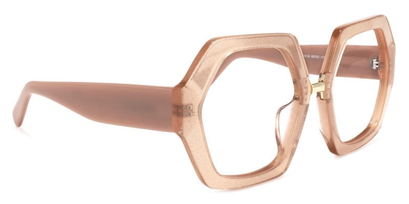 Otero Geometric Champagne Glasses | Zeelool Glasses2