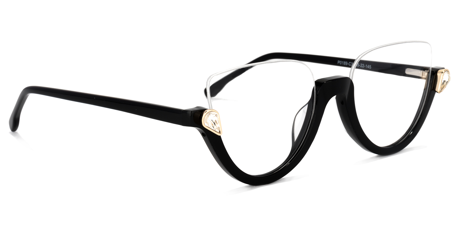 Felicia Cat Eye Black Glasses  | Zeelool Glasses2