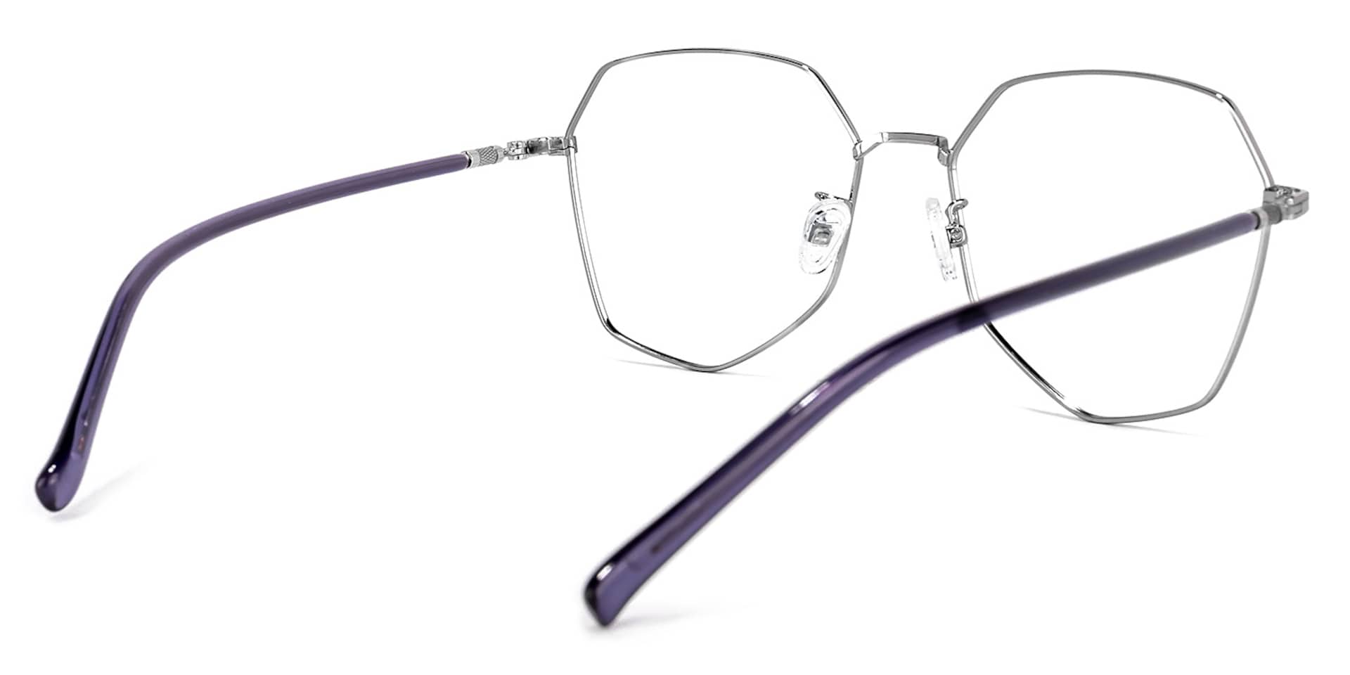 Bivins Geometric Purple Glasses | Zeelool Glasses4