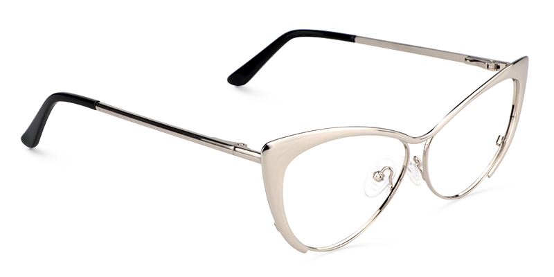 Ellen Cateye Silver Glasses | Zeelool Glasses2