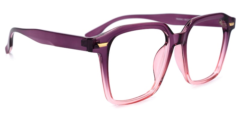 Rivera Square Purple Glasses | Zeelool Glasses2