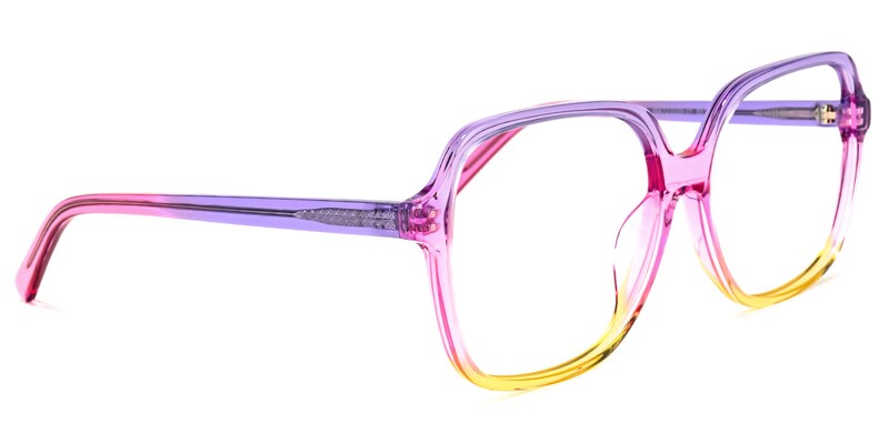 Lollipop Square Purple-Yellow Glasses | Zeelool Glasses2