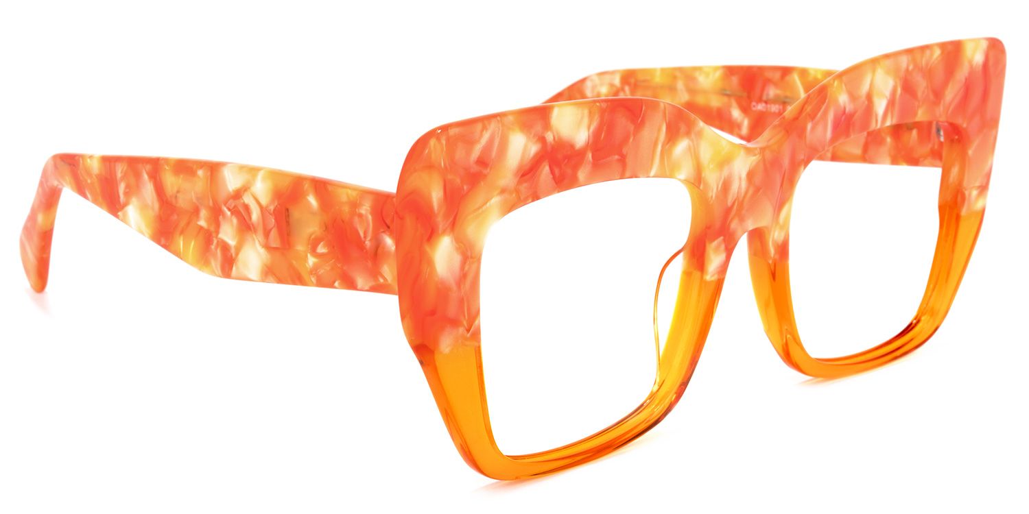 Charmaine Cat Eye Orange Glasses | Zeelool Glasses2