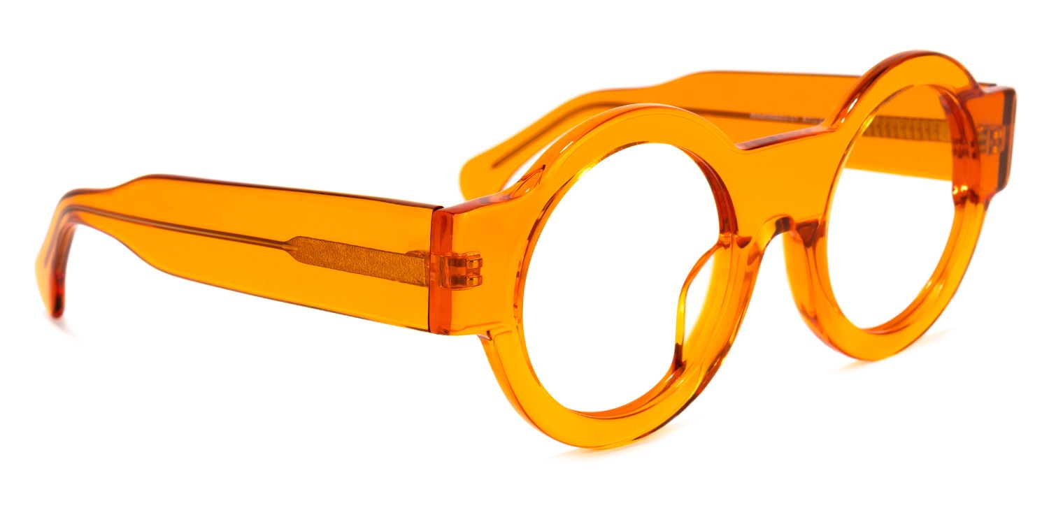 Hardnett Round Orange Glasses | Zeelool Glasses2