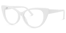 Cindy Cat Eye White Glasses2