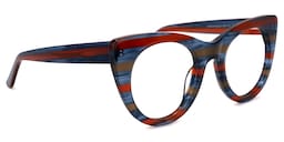 Aronia Cateye Blue-Red Glasses2