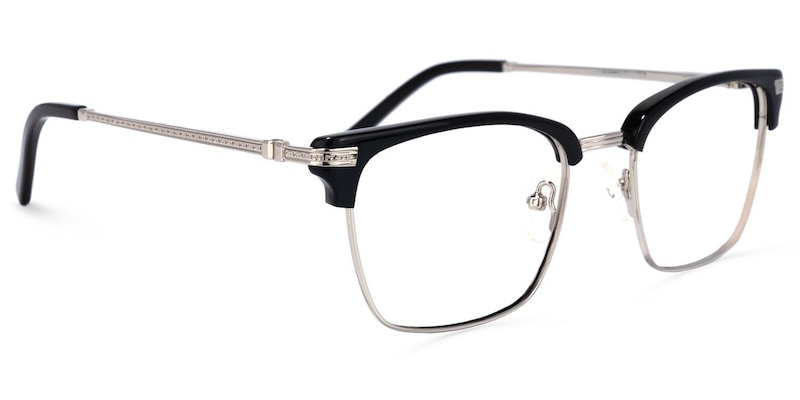 Simmons Browline Black Glasses | Zeelool Glasses2