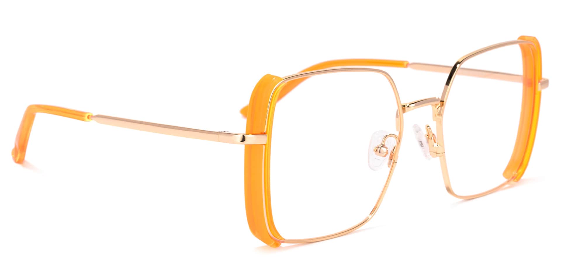 Joselyn Square Orange Glasses | Zeelool Glasses2