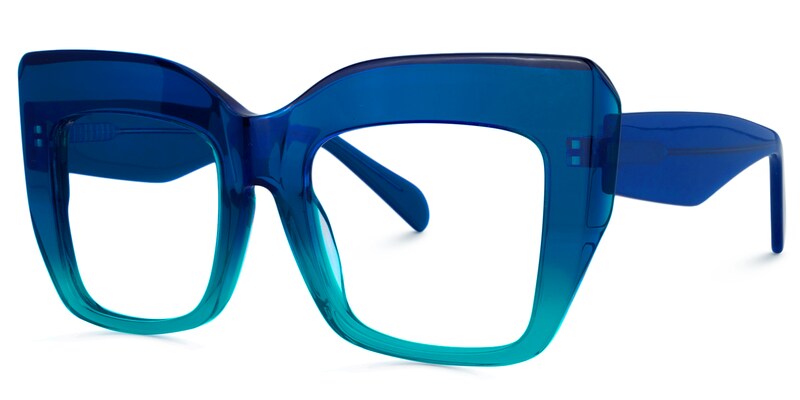 Charmaine Cat Eye Blue-Green Glasses | Zeelool Glasses1