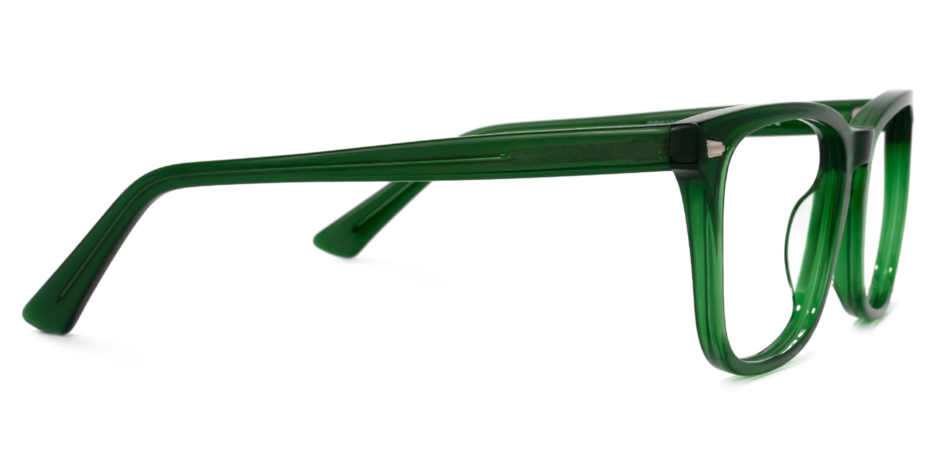 Noel Rectangle Dark-Green Glasses | Zeelool Glasses2