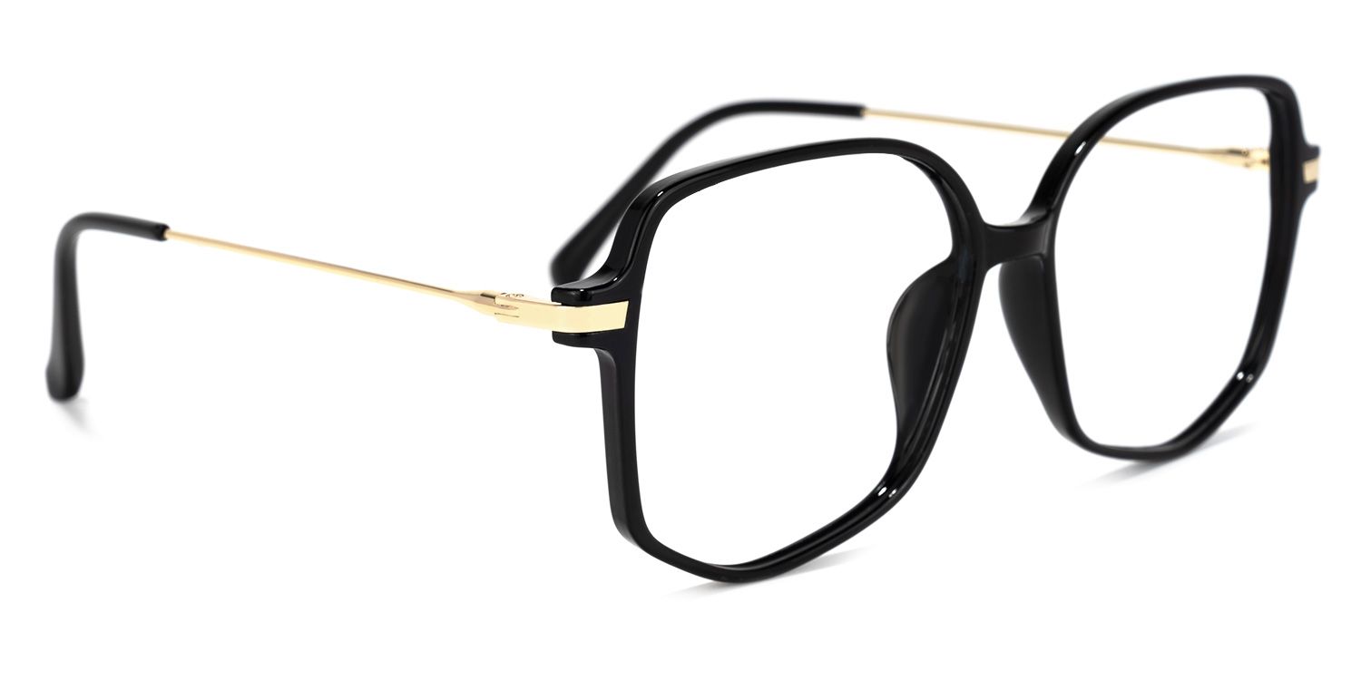 Payton Geometric Black Frame Glasses | Zeelool Optical2