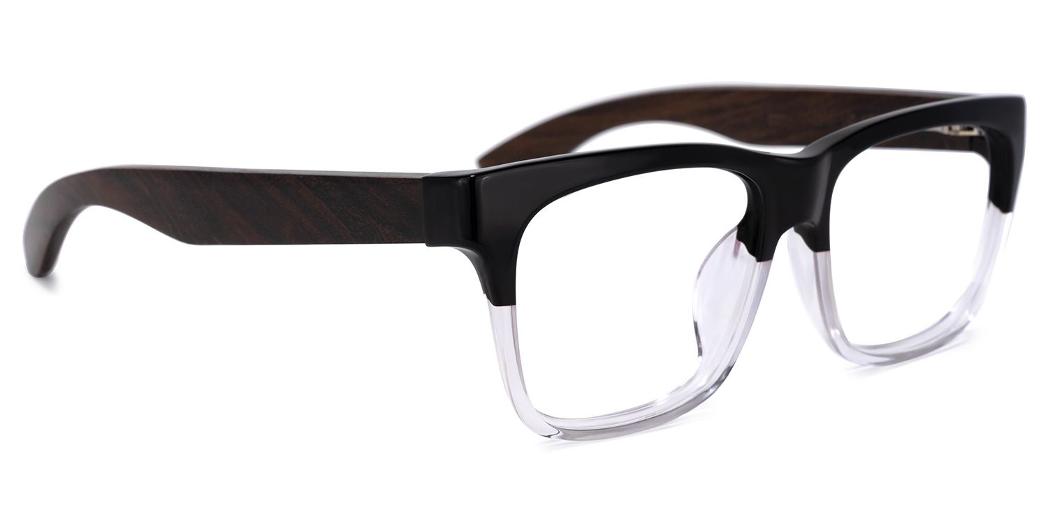 Atherbest Square Black-Clear Glasses | Zeelool Glasses2