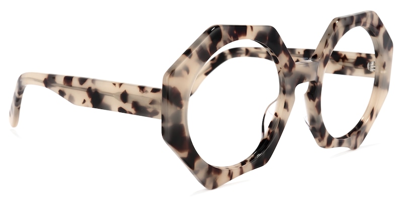 Hugh Geometric Light-Tortoise Glasses | Zeelool Glasses2