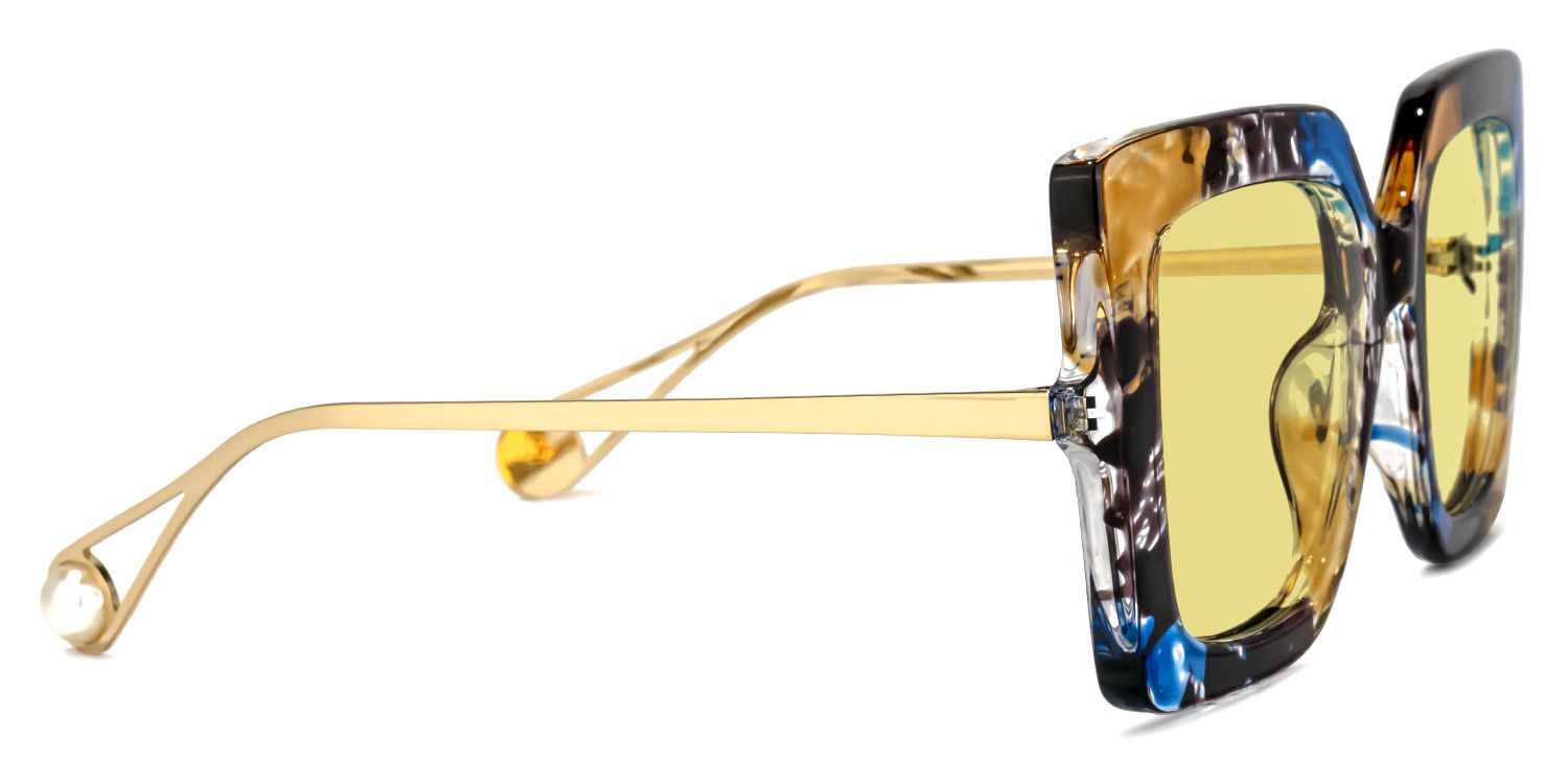 Qatar Square Blue/Black Sunglasses | Zeelool Glasses2