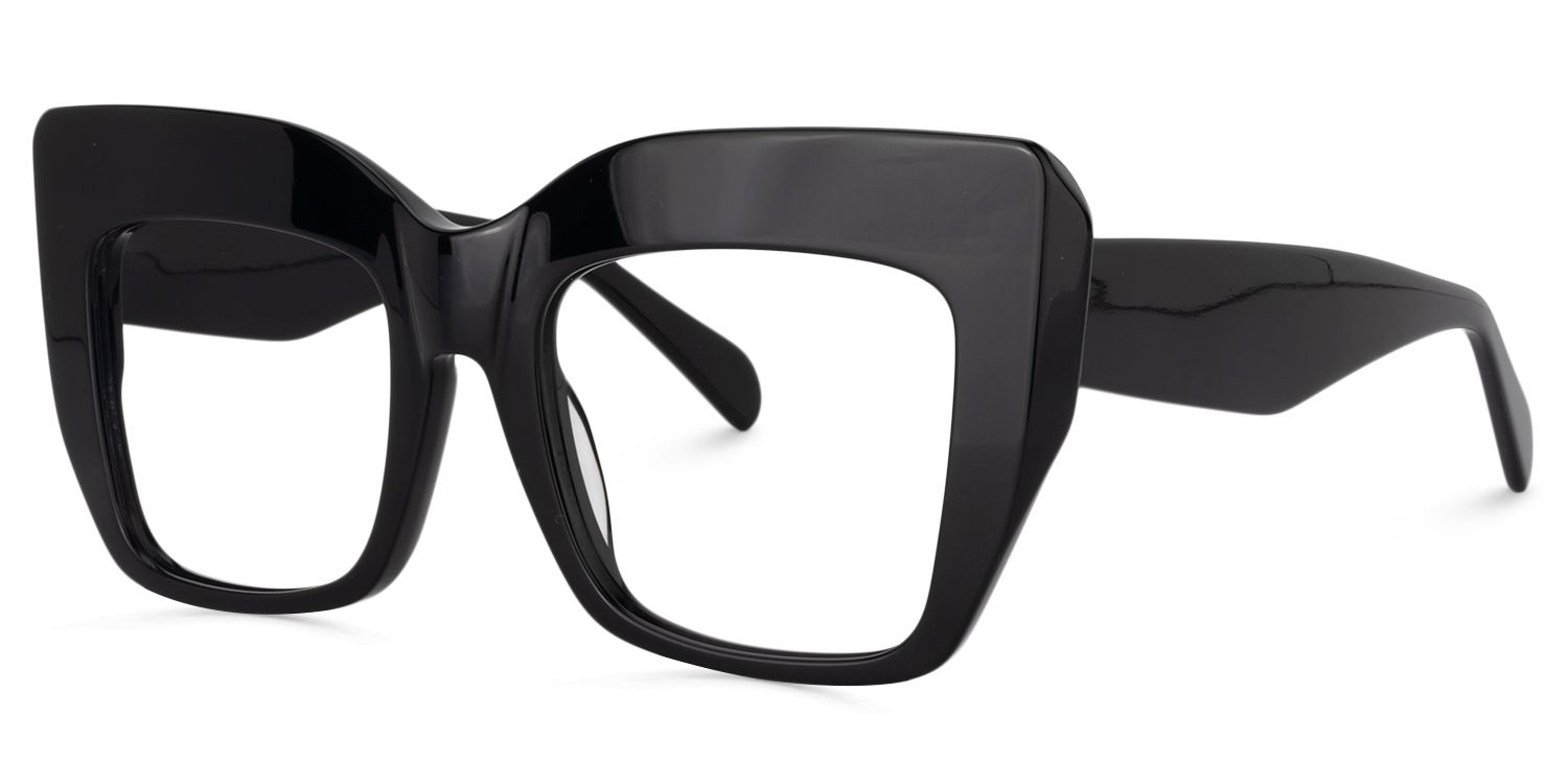 Charmaine Cateye Black Eyeglasses & Wide Frames3