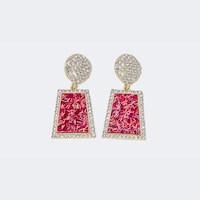 Pretty Geometric Shape Red Earrings1