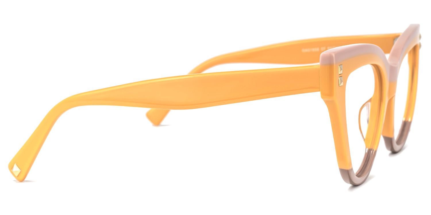 Cascata Cateye Earthy-Yellow Glasses | Zeelool Glasses2