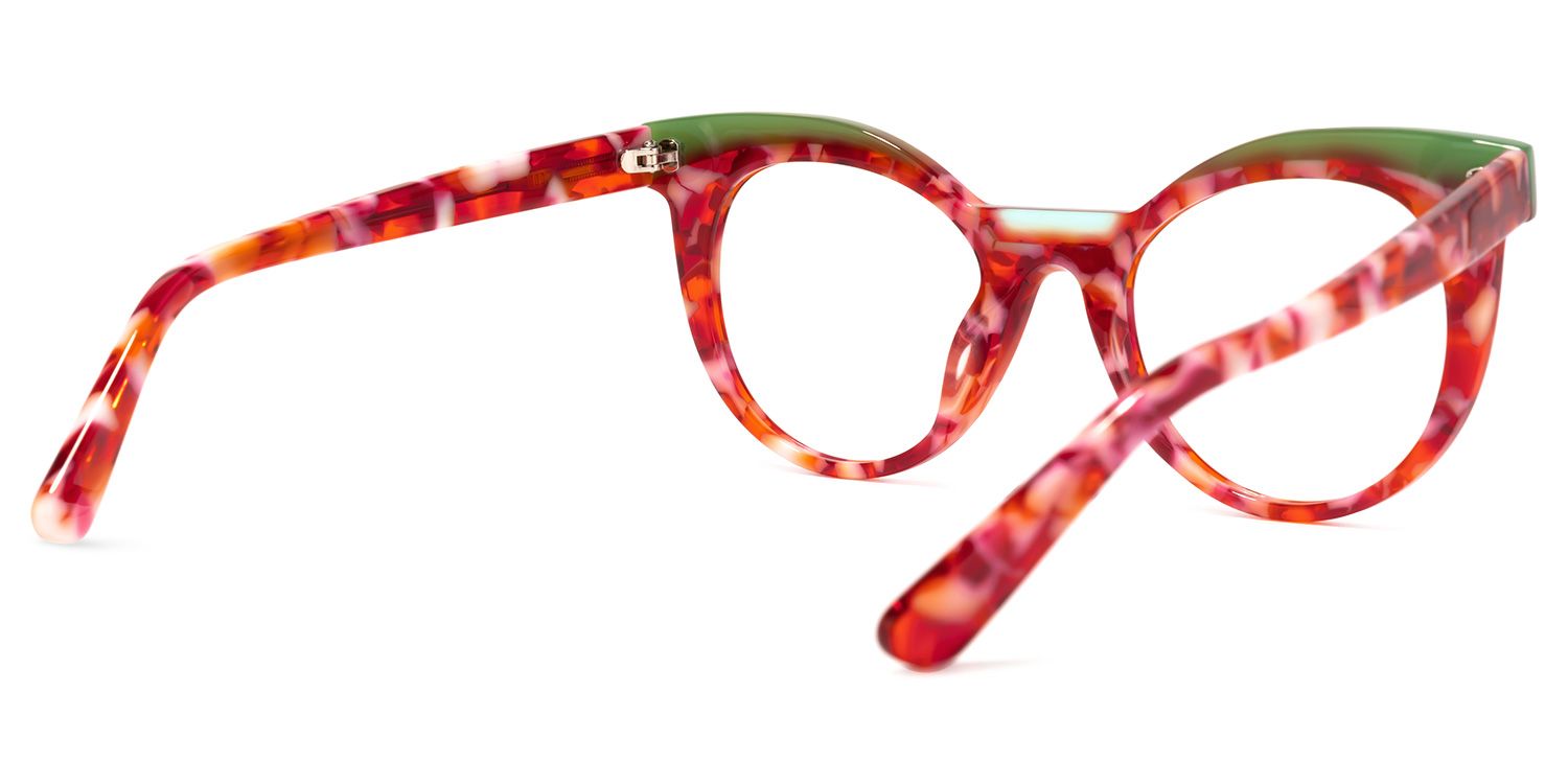Lismary Cateye Red-Floral Glasses | Zeelool Glasses3