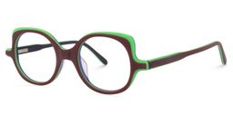 Chuck Round Dark-Red Glasses2