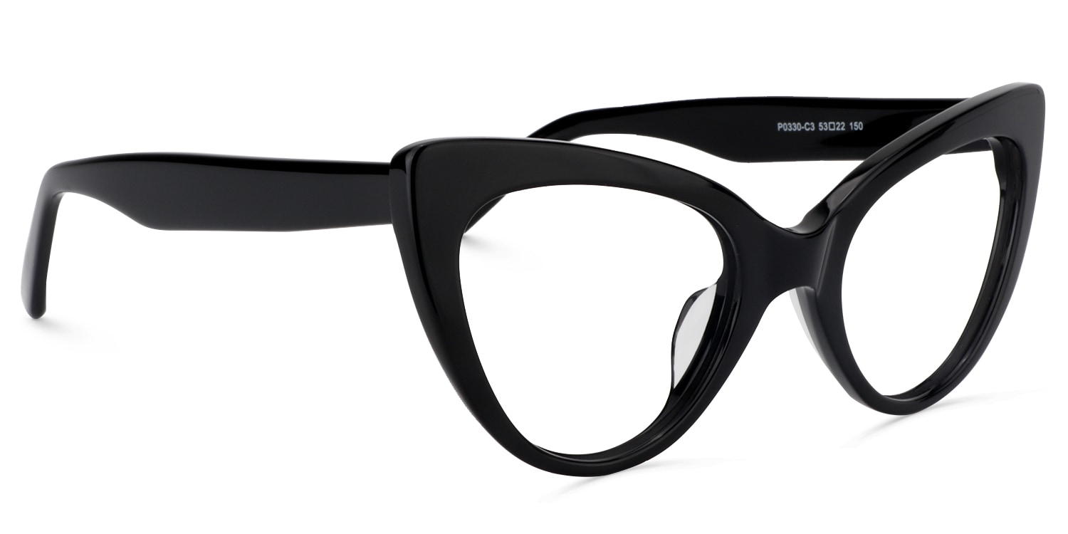 Claudette Cat Eye Black Glasses2