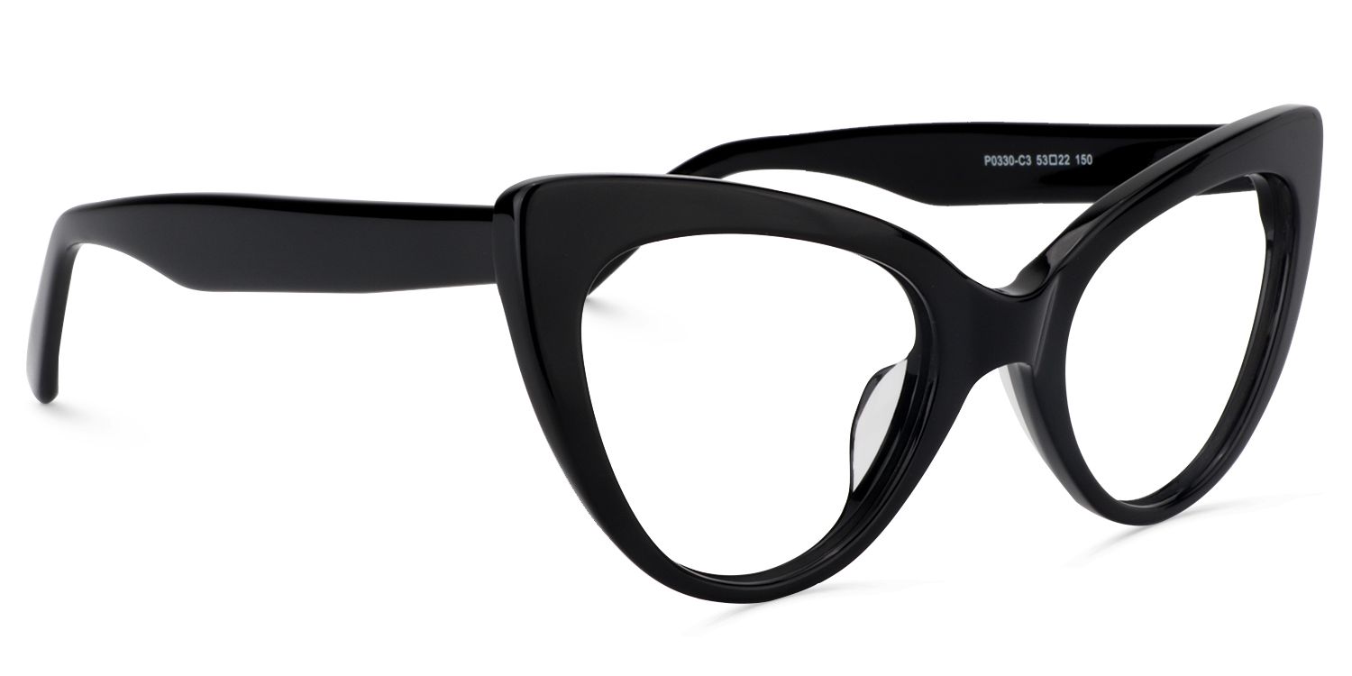 Claudette Cat Eye Black Glasses | Zeelool Glasses2
