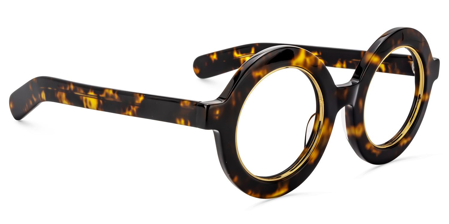 Round Yellow Tortoise Glasses | ZEELOOL Canada2