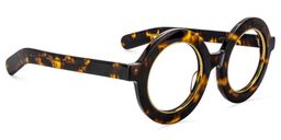 Calhoun Yellow Tortoise Round Glasses2