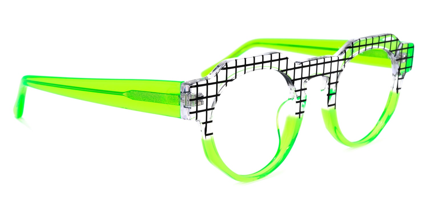 Karla Geometric Green Glasses2