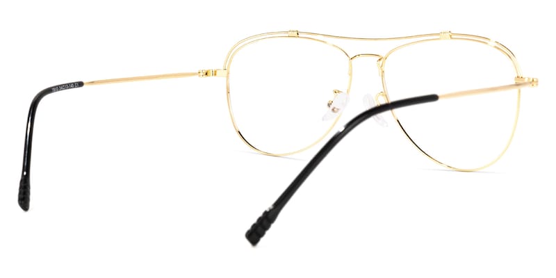 Terica Aviator Black-Gold Glasses | Zeelool Glasses3