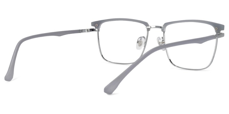 Kierriah Browline Gray Glasses | Zeelool Glasses3