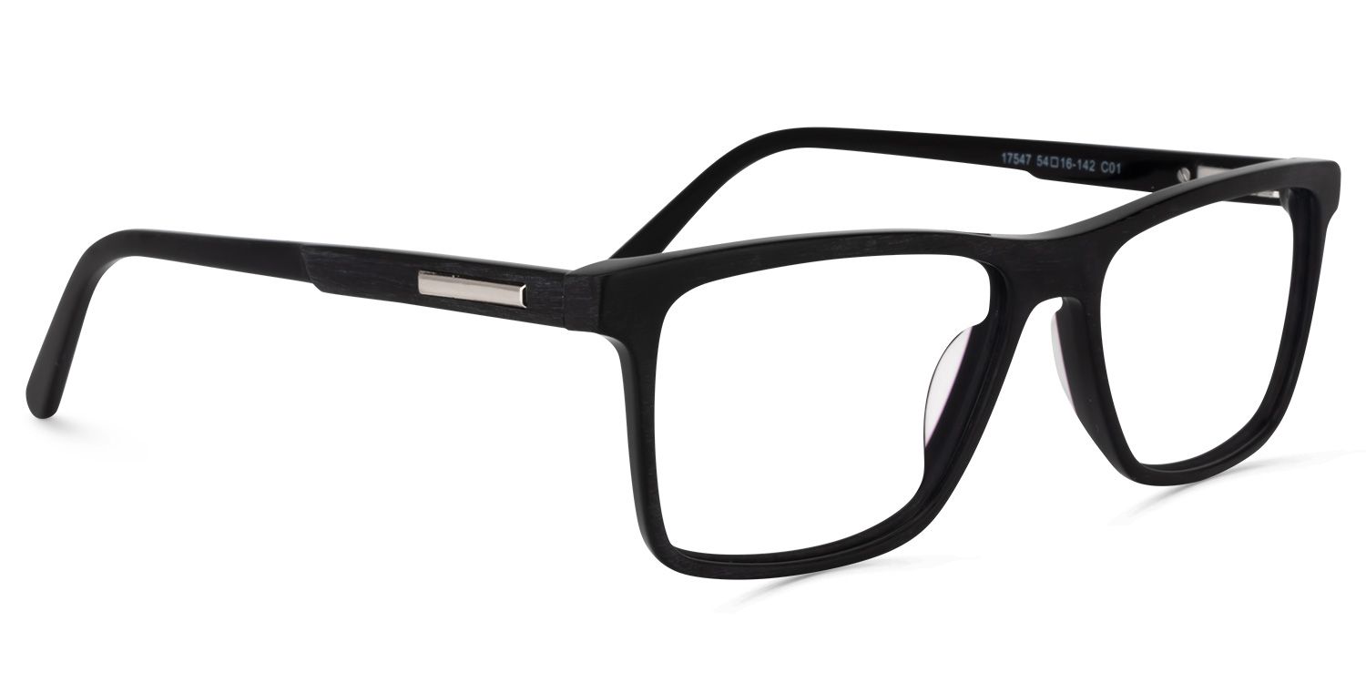 Daniel Rectangle Black Glasses | Zeelool Glasses2