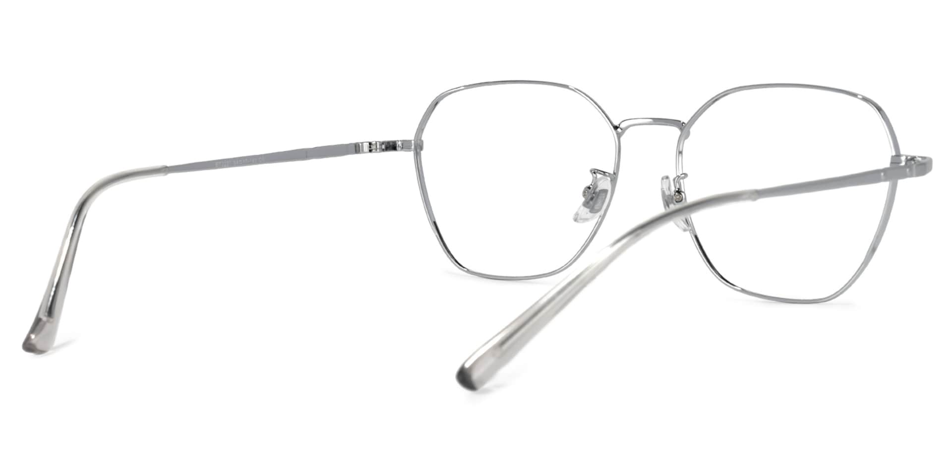 Sindele Square Silver Glasses | Zeelool Glasses3