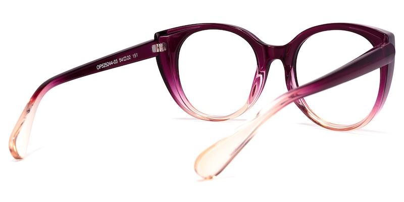 Migdalia Cateye Purple Glasses | Zeelool Glasses3