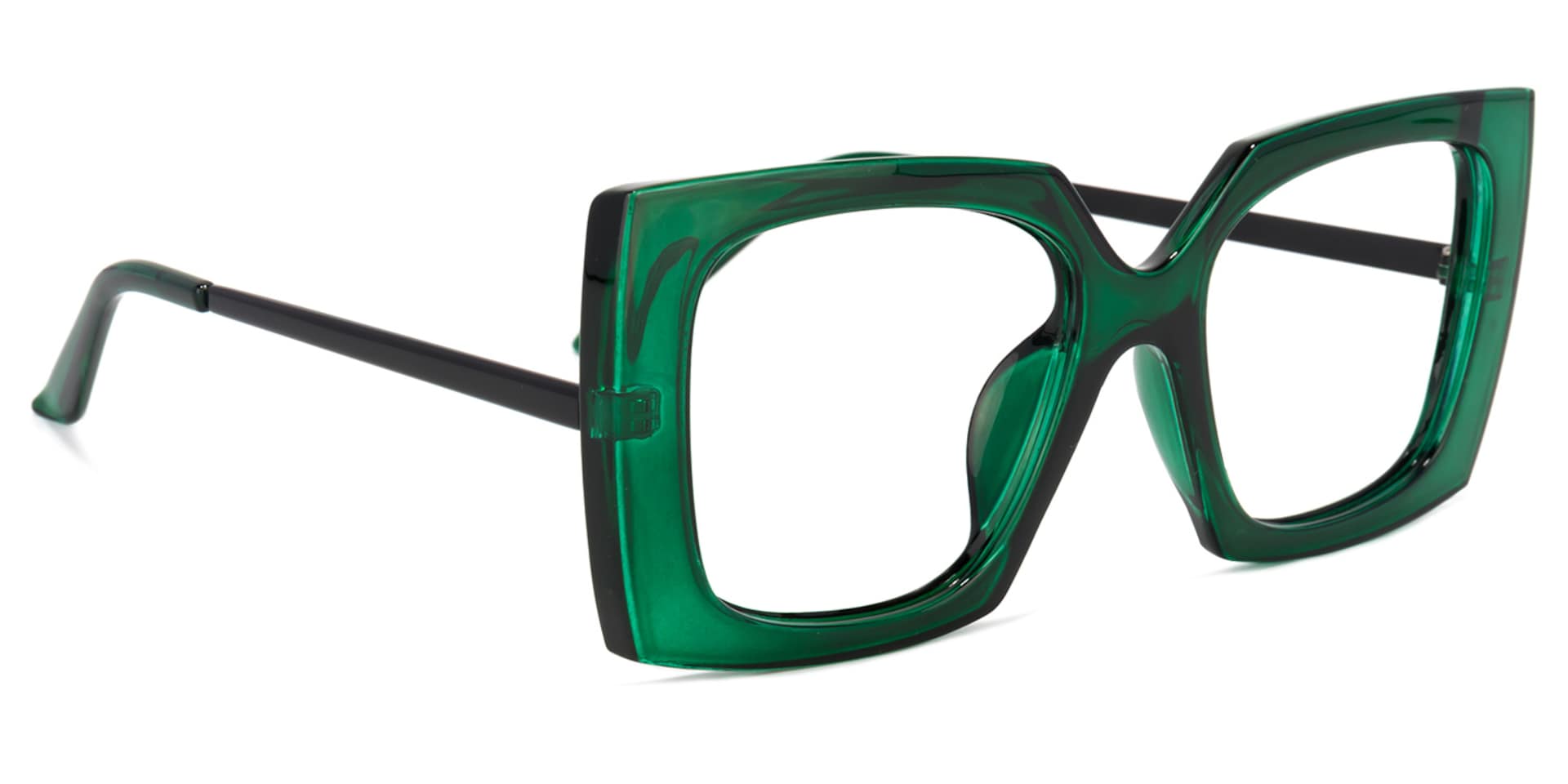 Landen Square Dark-Green Glasses | Zeelool Glasses3