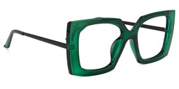 Landen Square Dark-Green Glasses3