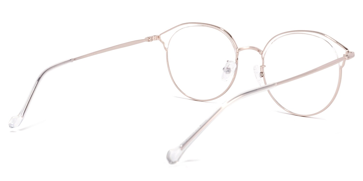 Edwards Geometric Rose-Gold Glasses | Zeelool Glasses4