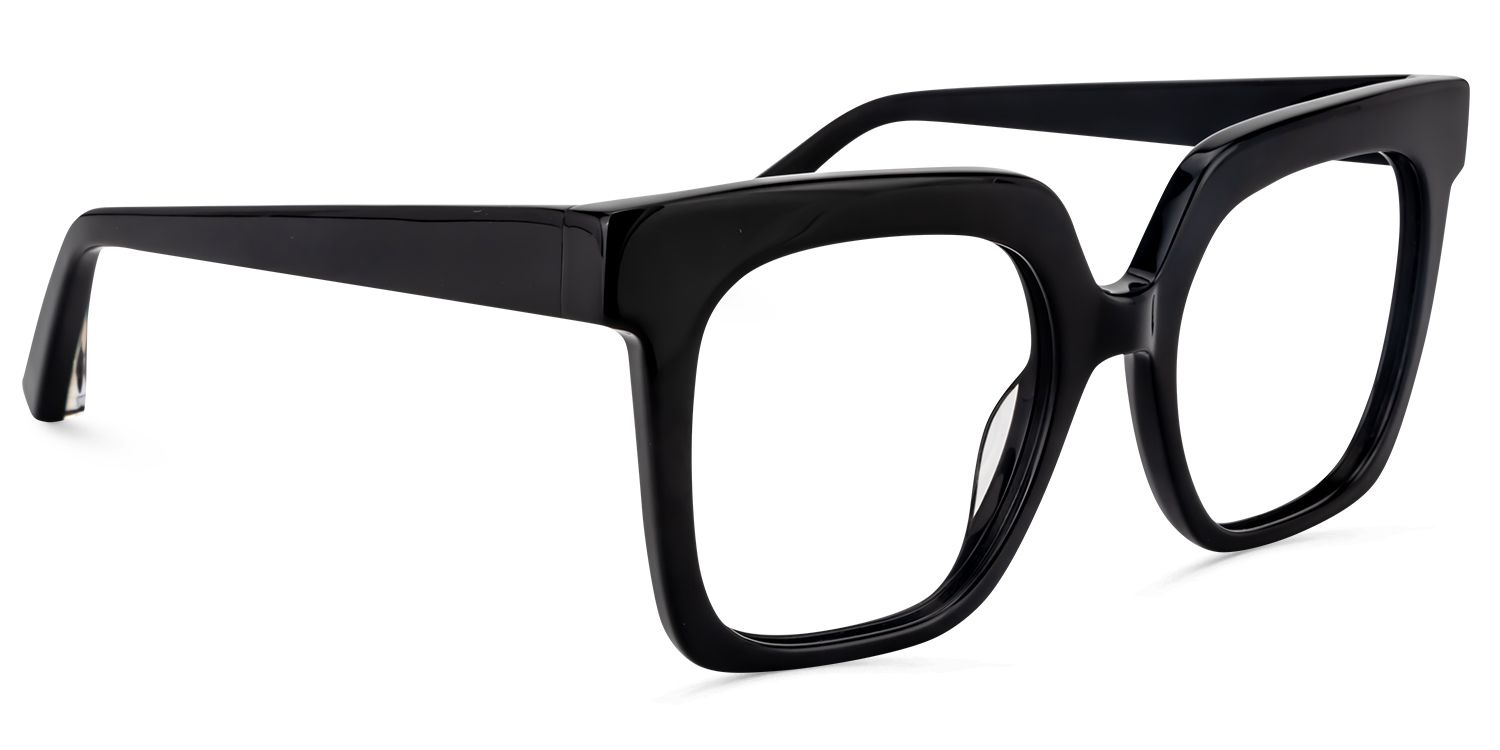 Dexter Square Black Glasses | Zeelool Glasses1