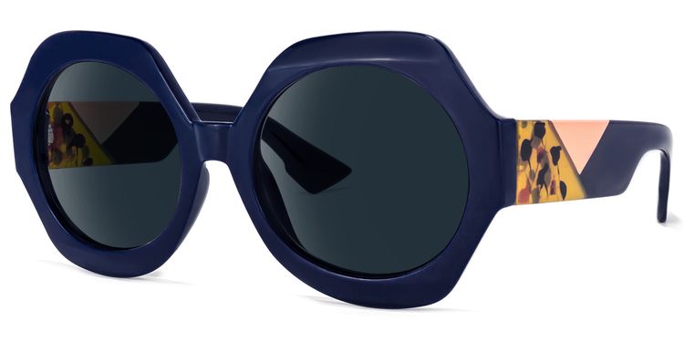 Geoffrey Geometric Dark-Blue Sunglasses