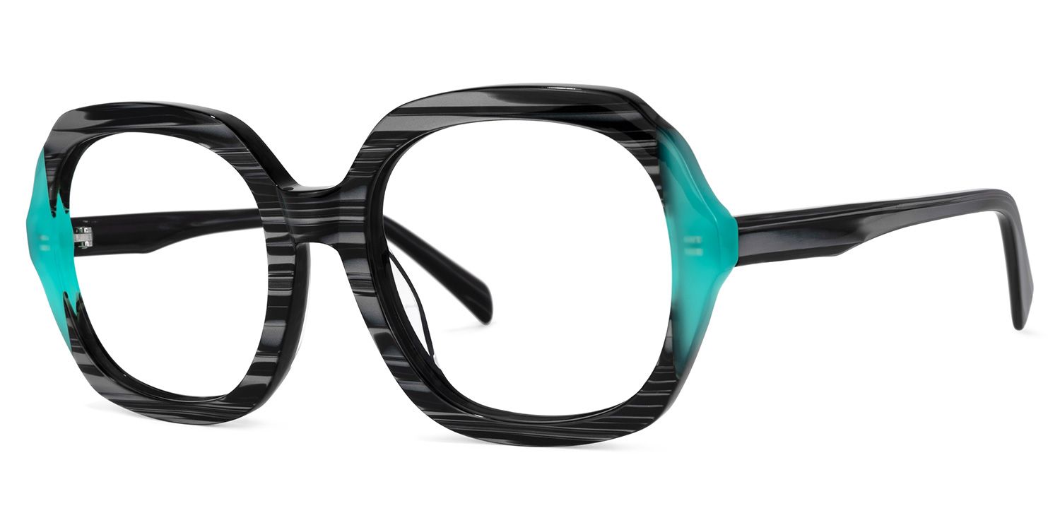 Raquell Square Turquoise Glasses | Zeelool Glasses1