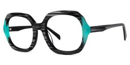 Raquell Square Turquoise Glasses1