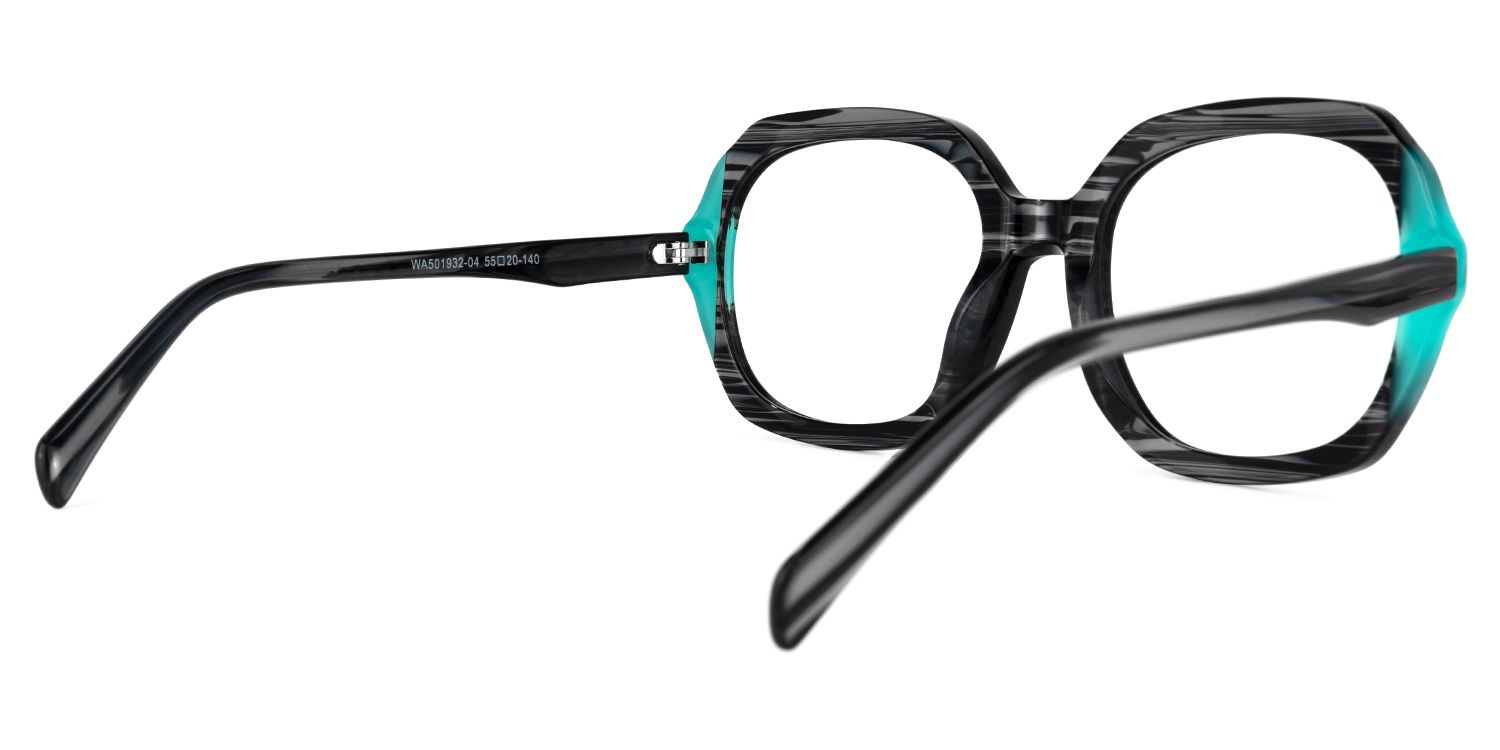 Raquell Square Turquoise Glasses | Zeelool Glasses3