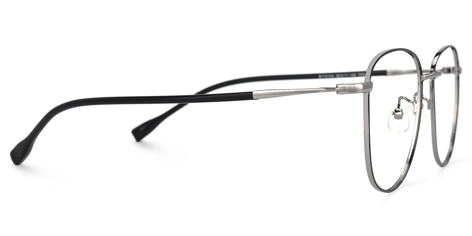 Navedo Square Black-Silver Glasses | Zeelool Glasses2