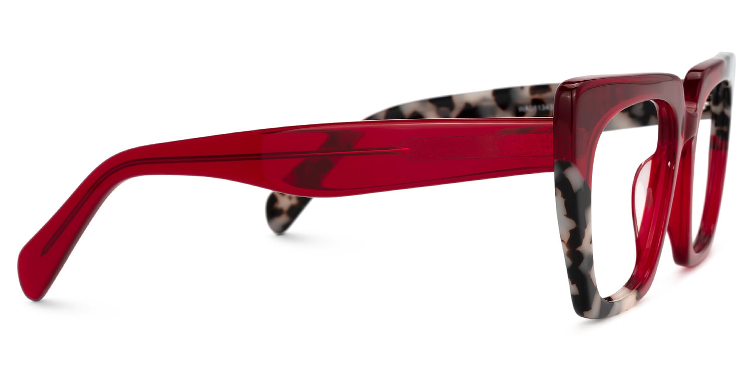 Dwana Square Red Glasses | Zeelool Glasses