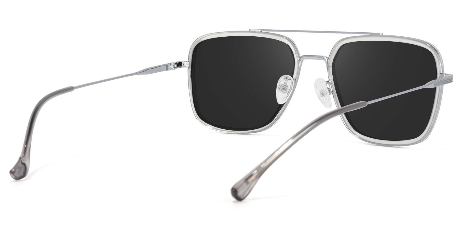 Nayeli Aviator Gray-Silver Sunglasses | Zeelool Glasses4