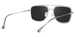 Nayeli Aviator Gray-Silver Sunglasses4
