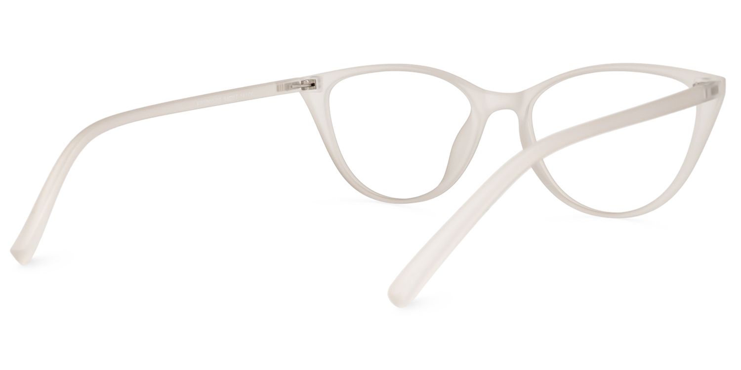 Lucy Cateye White Glasses  | Zeelool Glasses3