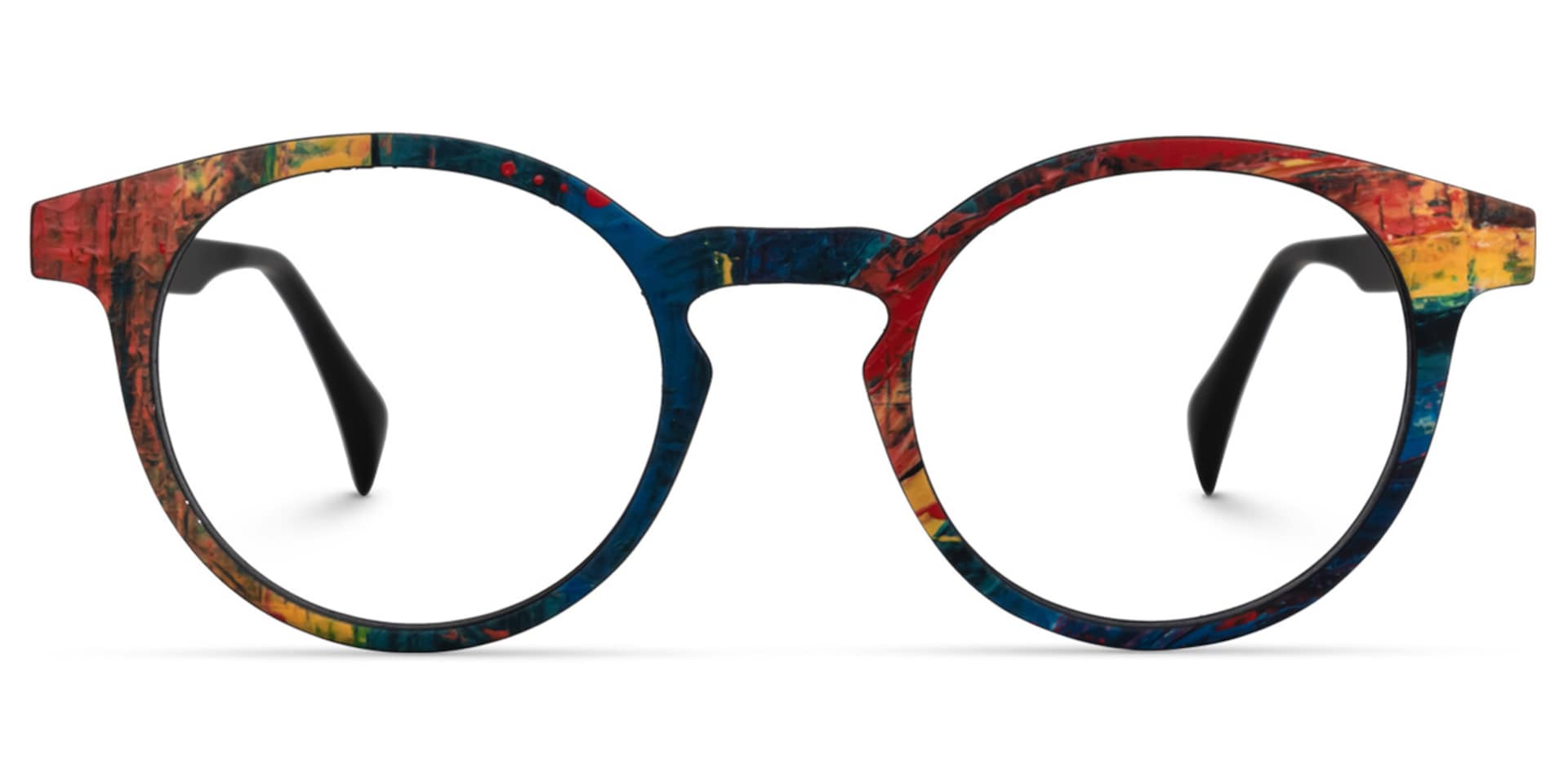 Street-Artist Round Blue-Red Glasses | Zeelool Glasses0