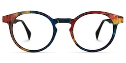 Street-Artist Round Blue-Red Glasses0