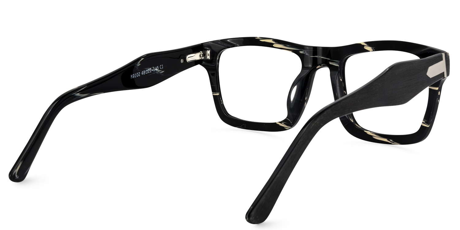Riley Rectangle Black Glasses4