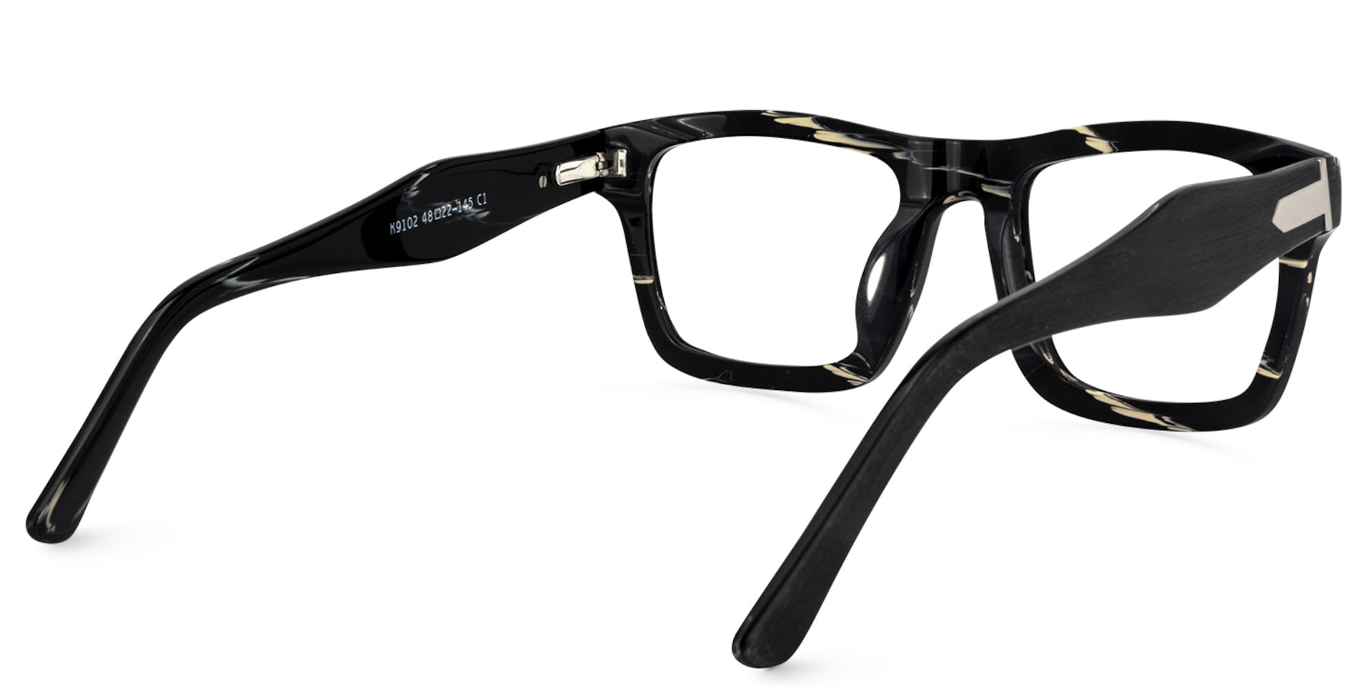 Riley Rectangle Black Glasses | Zeelool Glasses4